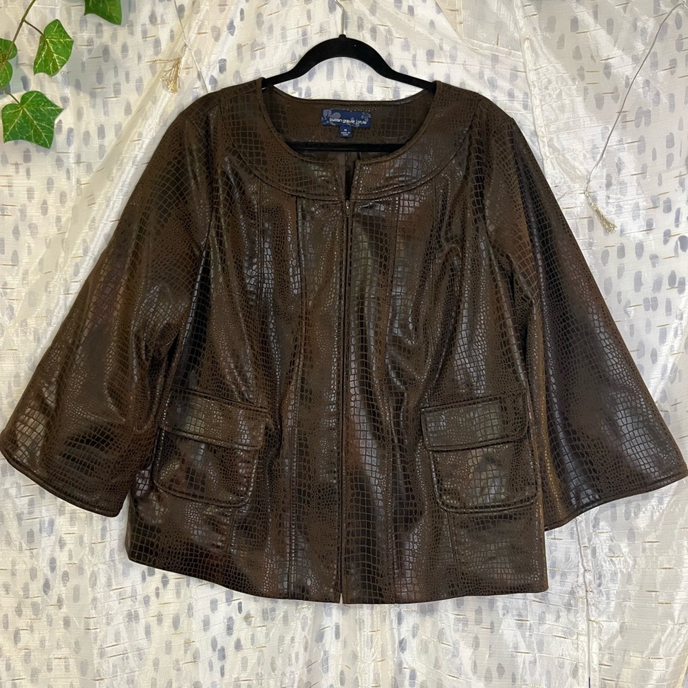Susan Graver Style brown jacket 1X